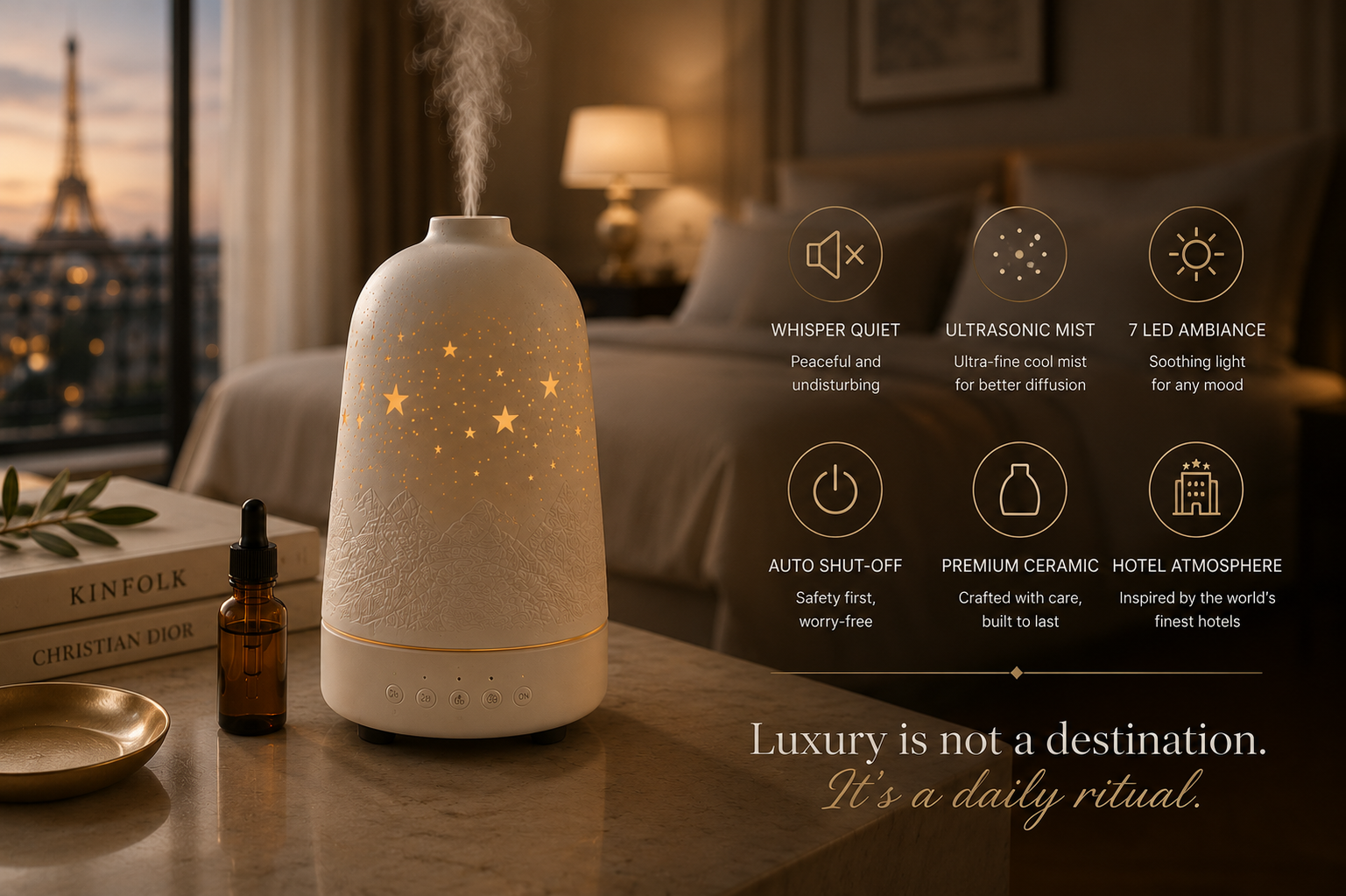 HAOVIA n.º 1 Difusor aromático de cerámica – Colección Hotel de lujo